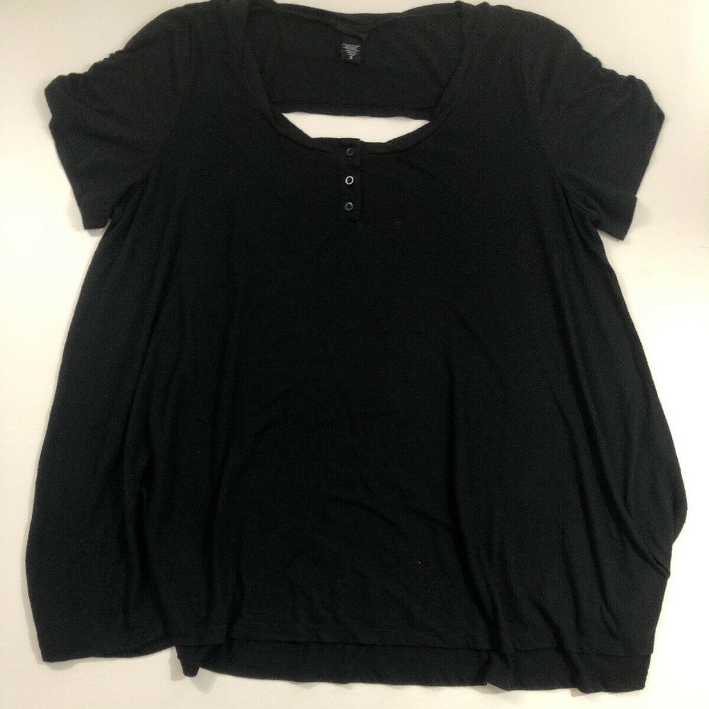 Torrid Black Top Blouse Shirt Short Sleeve Sz 2